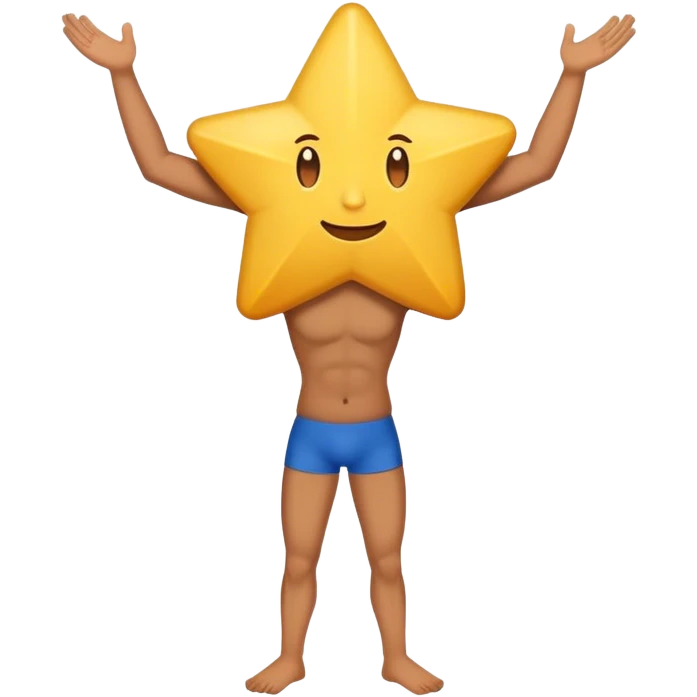 Star with arms, legs and face emoji