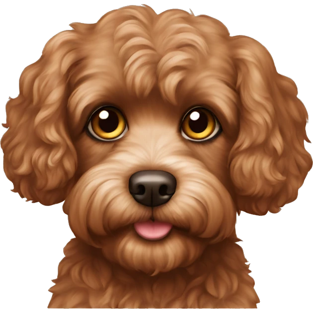 Cavoodle with brown fur and brown eyes and brown nose emoji