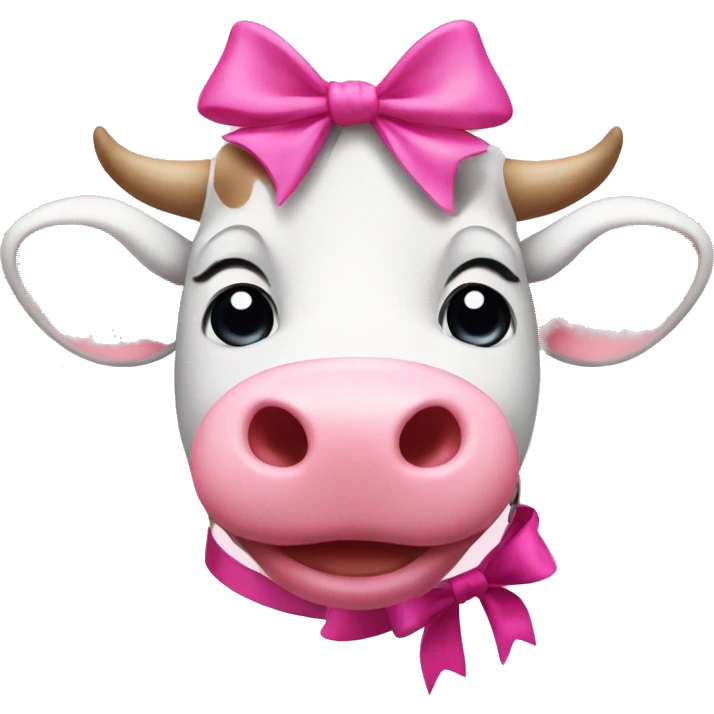 pink cow with pink bow emoji