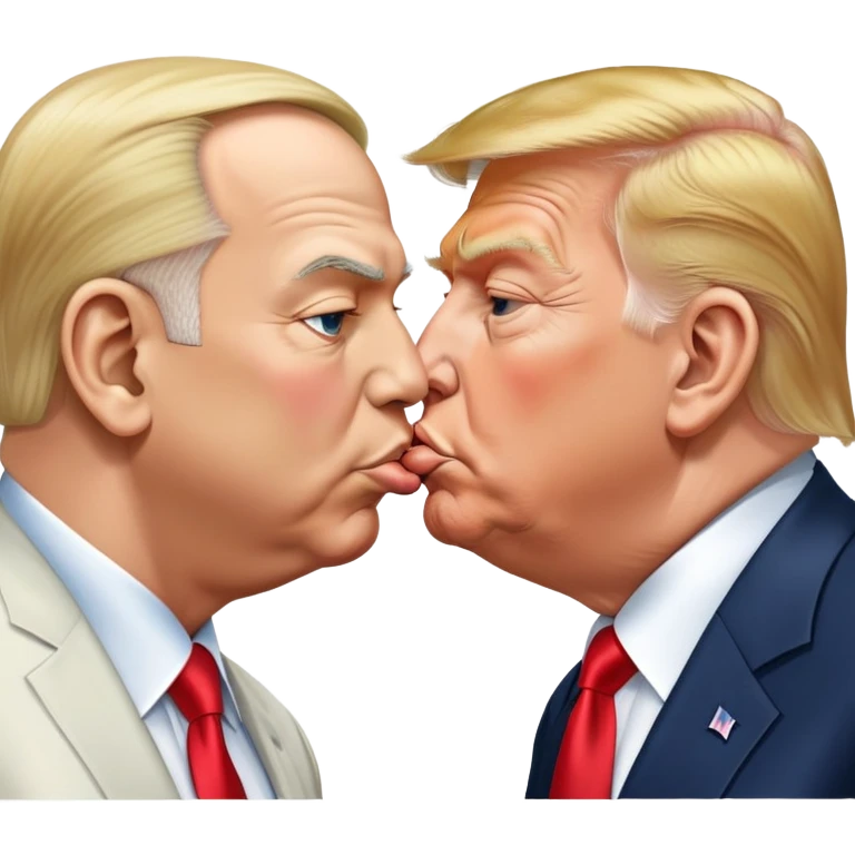 Donald Trump kissing Benjamin Netanyahu emoji
