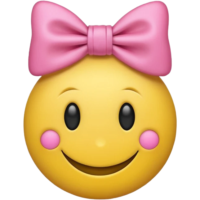 Aesthetic smiley ￼ face ￼ wearing a bow ￼ emoji