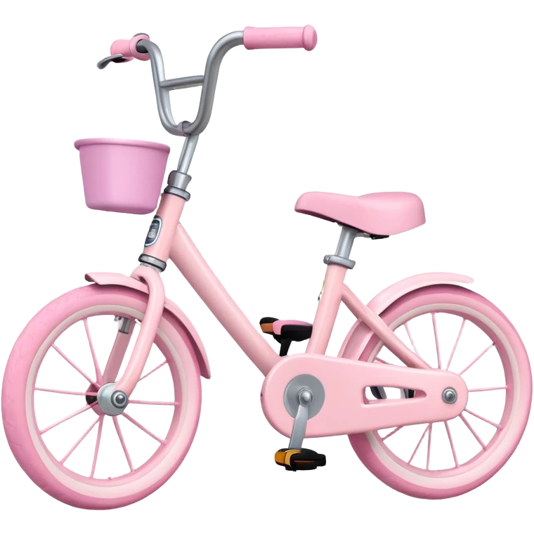 cute children's bicycle in pastel pink with training wheels emoji