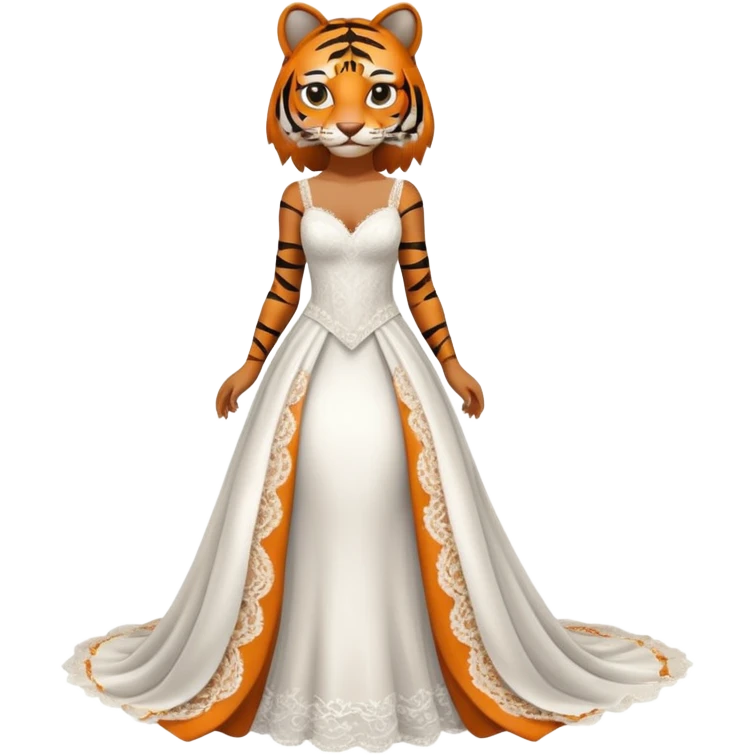 Tigress wearing wedding dress emoji