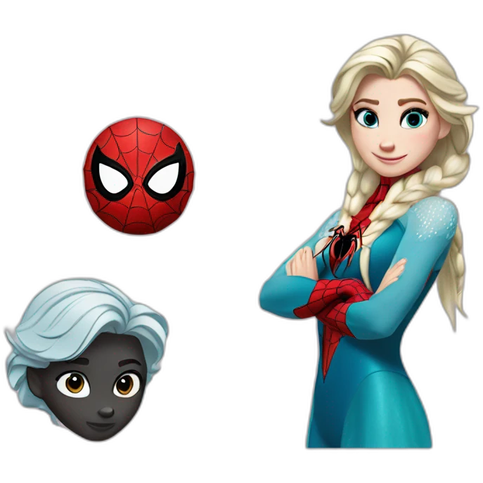 Elsa with spider man mask emoji