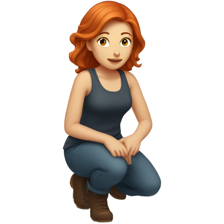 Redhead woman kneeling emoji