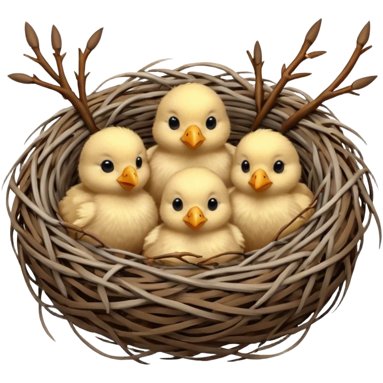 A nest with chicks emoji
