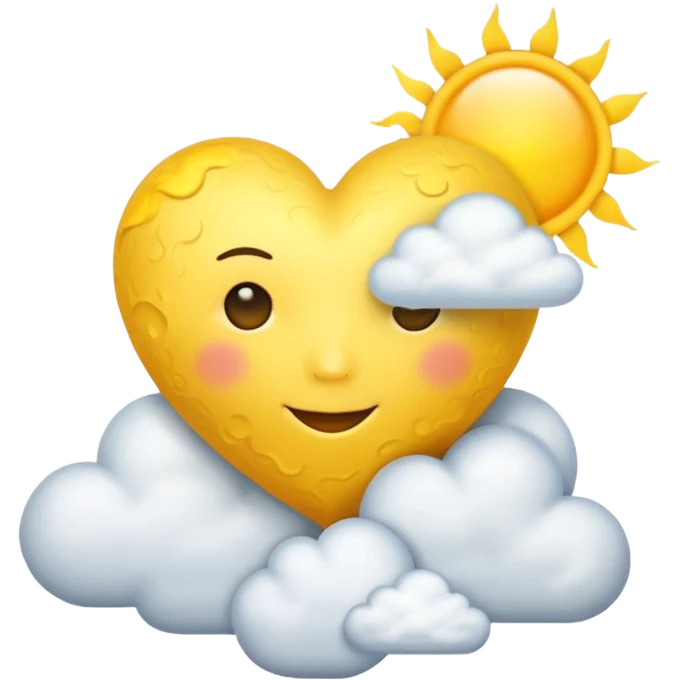 yellow heart with a sun and cloud emoji