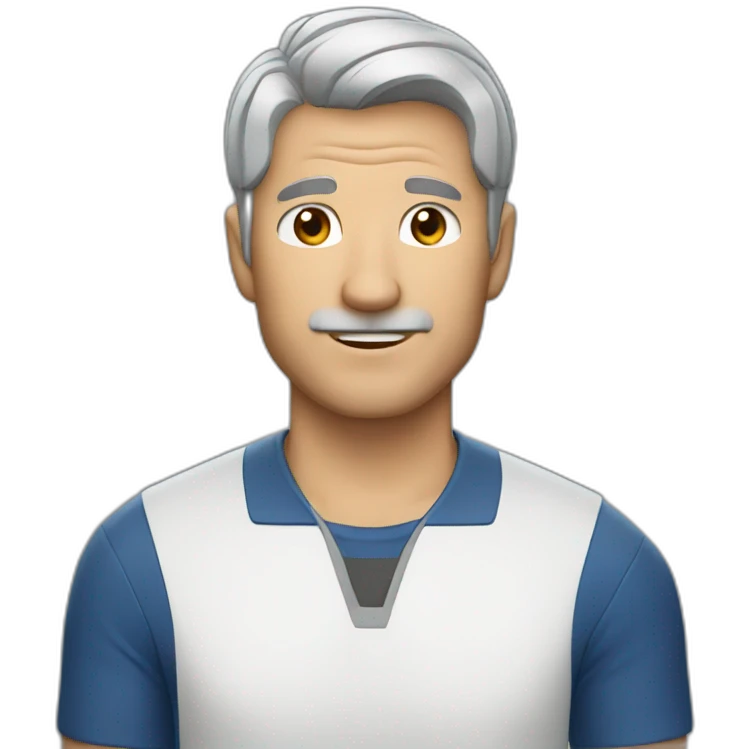 trainer man with short gray hair emoji