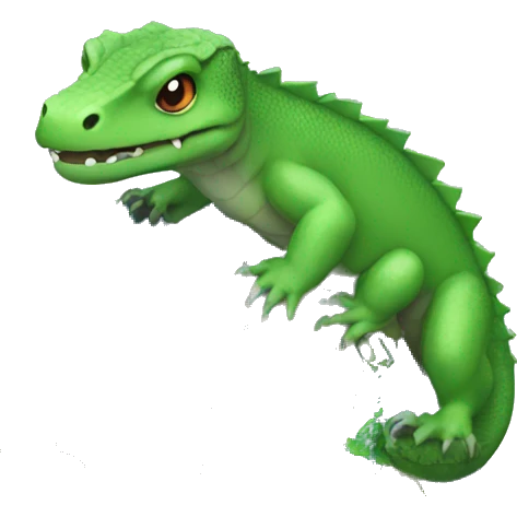 A komodo holding a world globe emoji