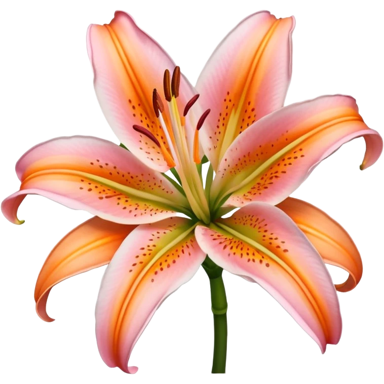 single light pink and orange oriental lily emoji