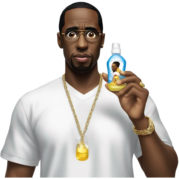 P Diddy holding baby oil emoji