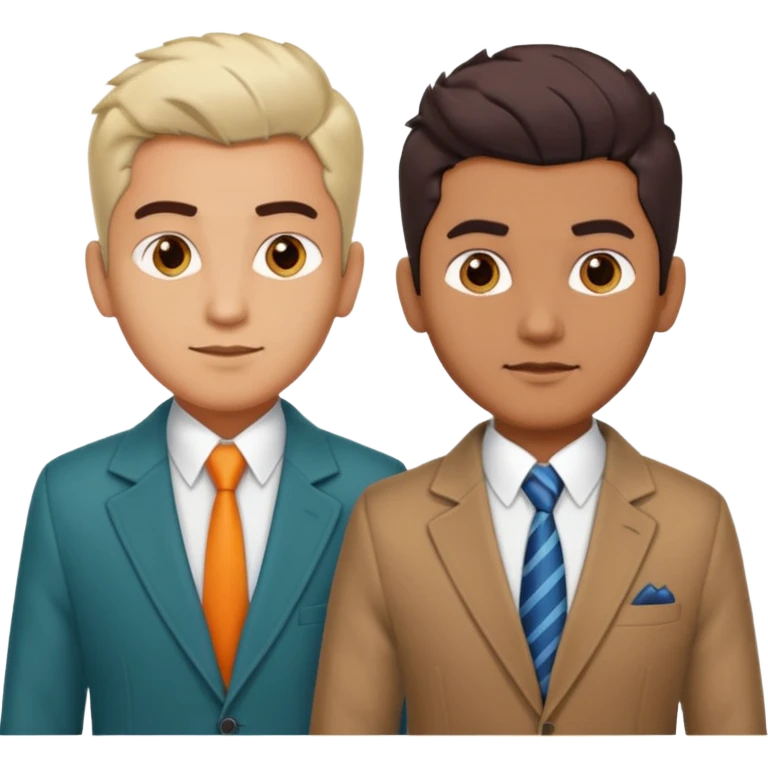 two same look brother both busnessmen indian look just gove diffrenet colour of coat and little bit variation in hairstyle emoji