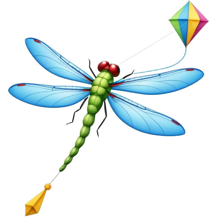 Dragonfly flying a kite emoji