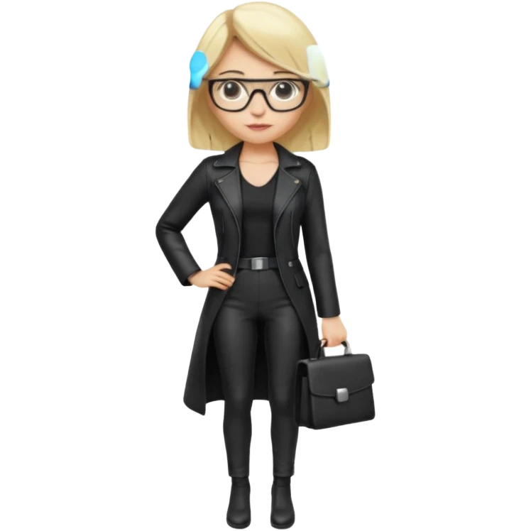  Sexy Dominatrix blonde hair and glasses full body  emoji