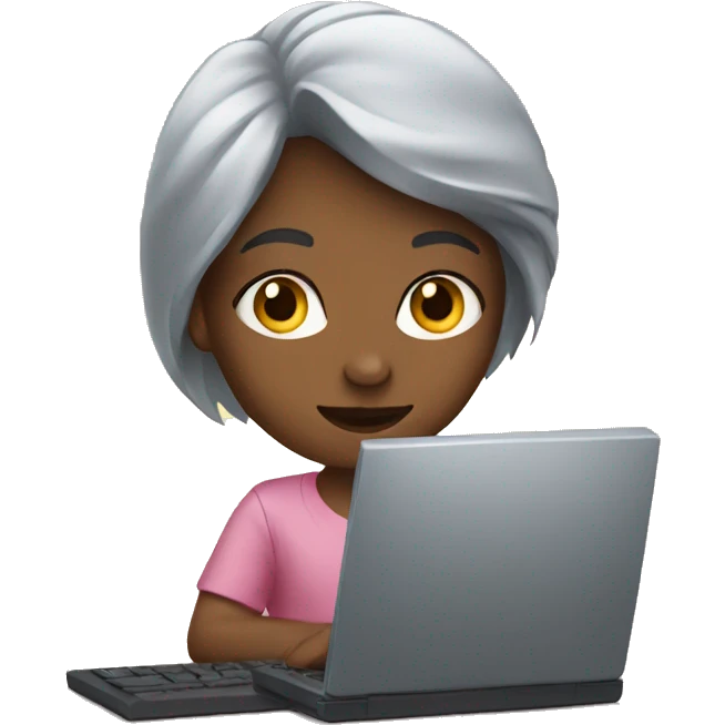 Girl on computer emoji