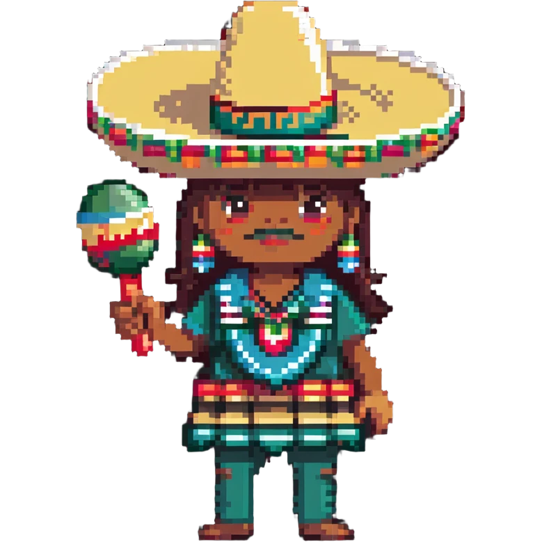 Mexican sombrero and maracas emoji