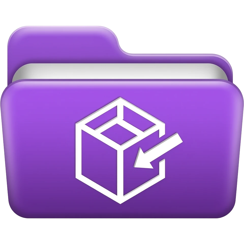 Transitions: Purple folder with a "box to box" arrow icon. emoji