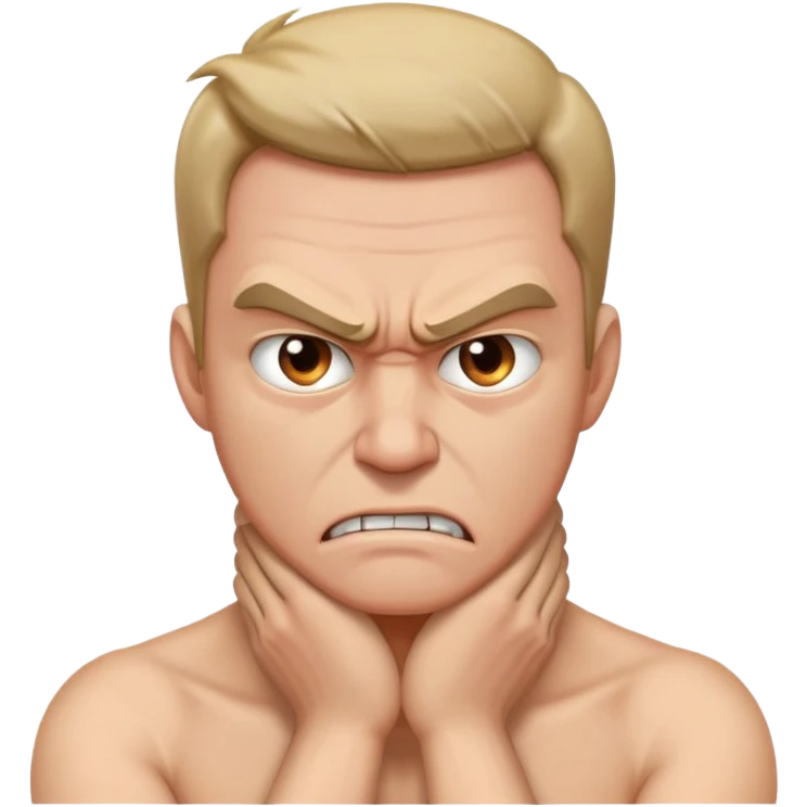 Man hands on neck mad emoji