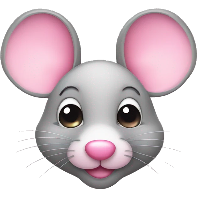cute mouse face emoji with pink heart-shaped nose emoji
