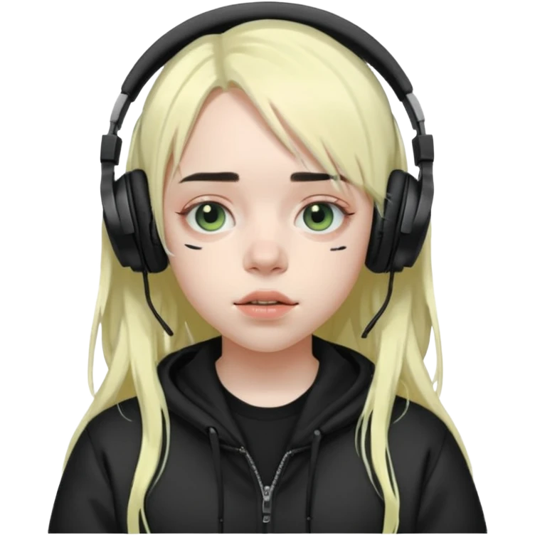 billie eilish wearing headphones emoji