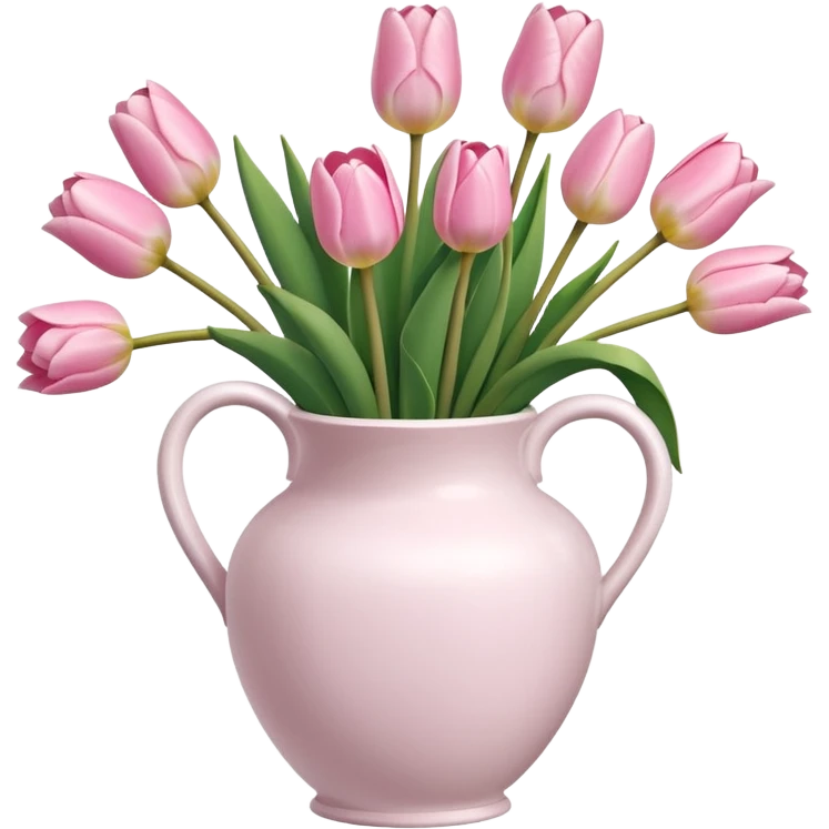 Light pink tulips in white vase emoji