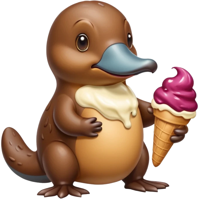 platypus with ice cream emoji