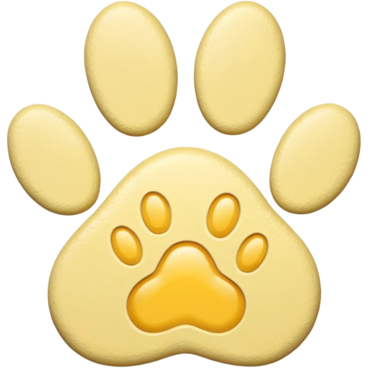 a pastel yellow pawprint emoji