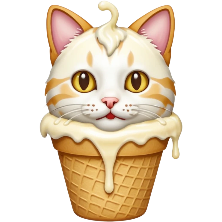 Cat eating ice cream emoji