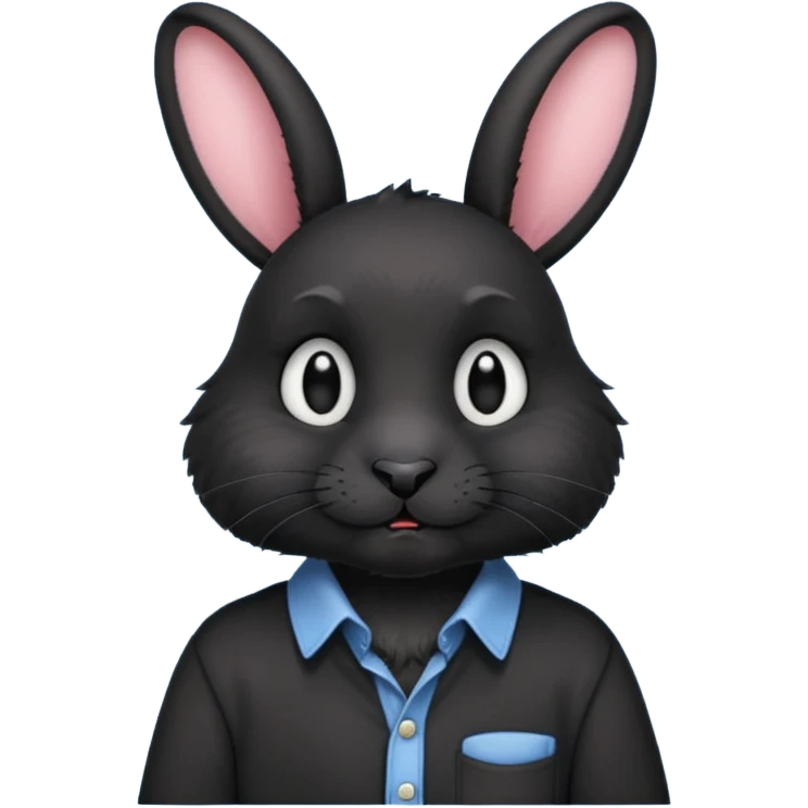 black rabbit with shirt emoji