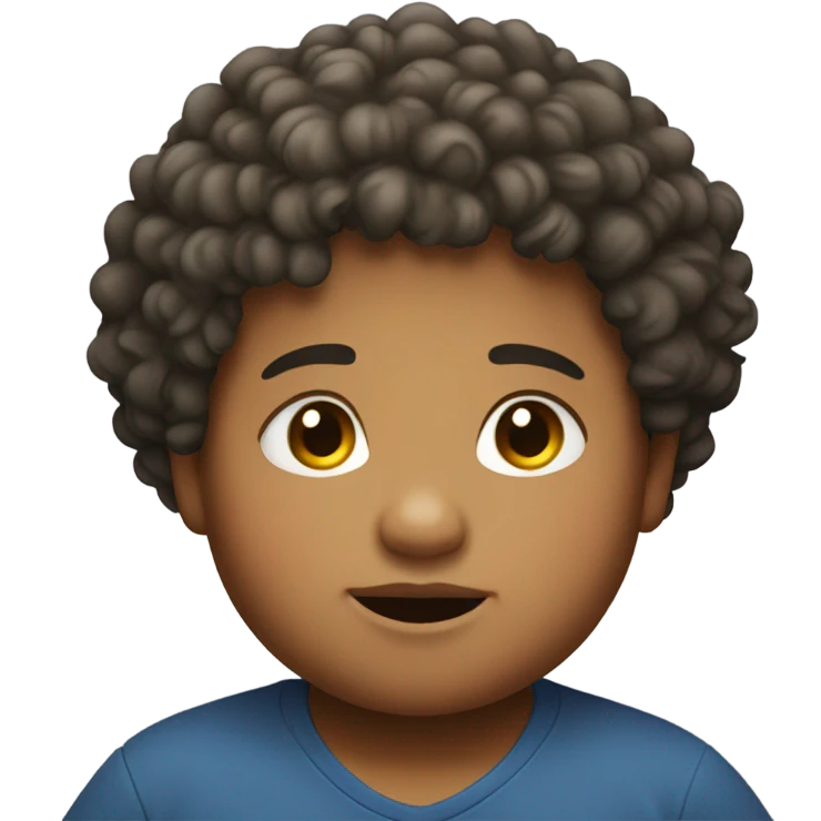 chubby curly hair kid emoji