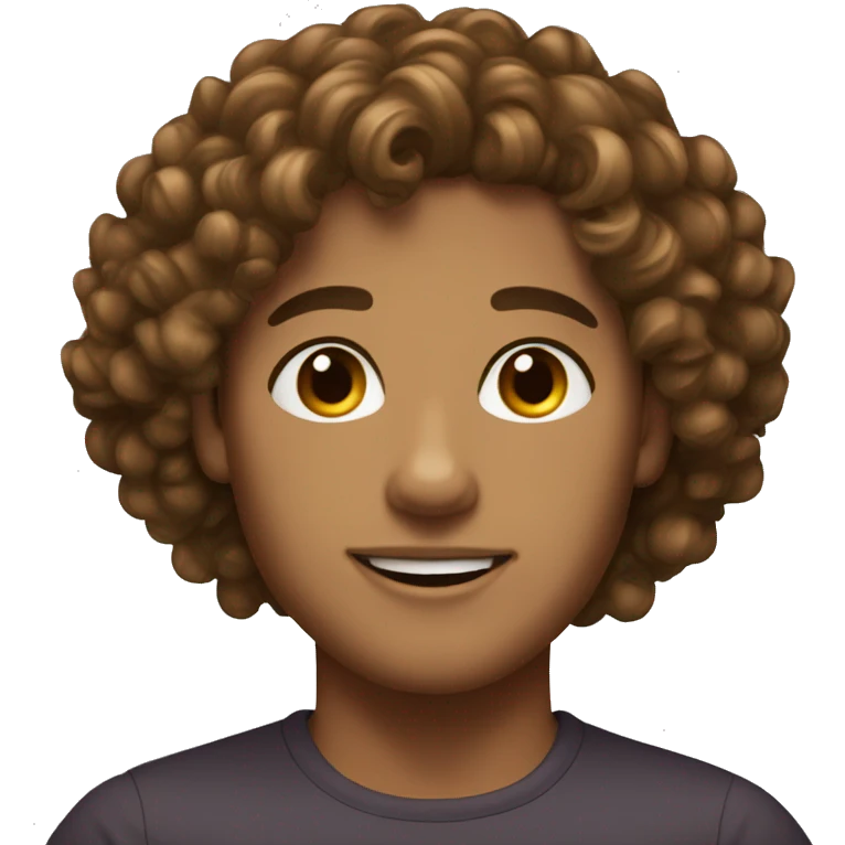 tanned curly brown hair  emoji