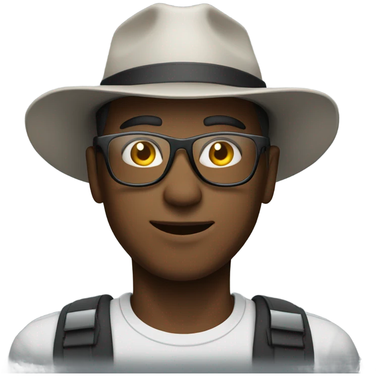 stylish male with safety glasses and hat emoji