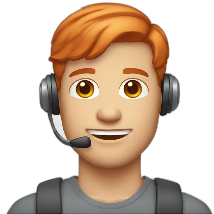 Call center Male red-haired light-skinned short-haired emoji