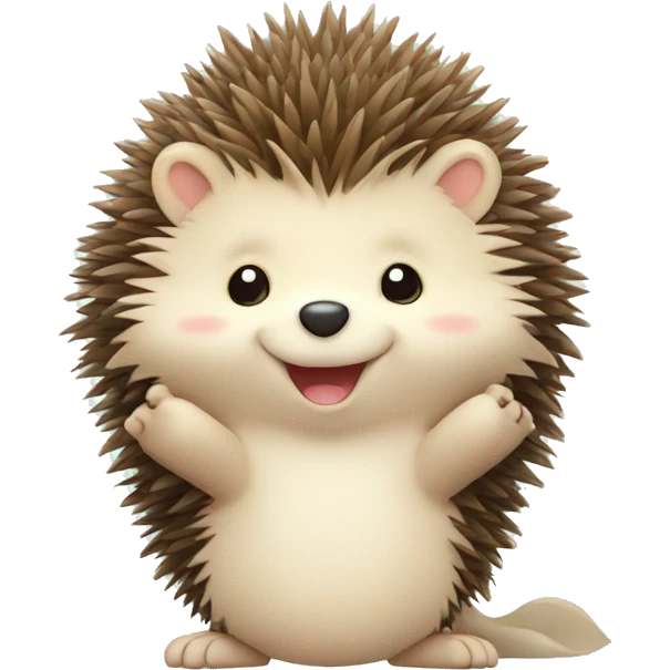 cute hedgehog raising hand emoji