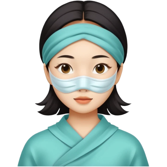 Asian girl mask sheet emoji
