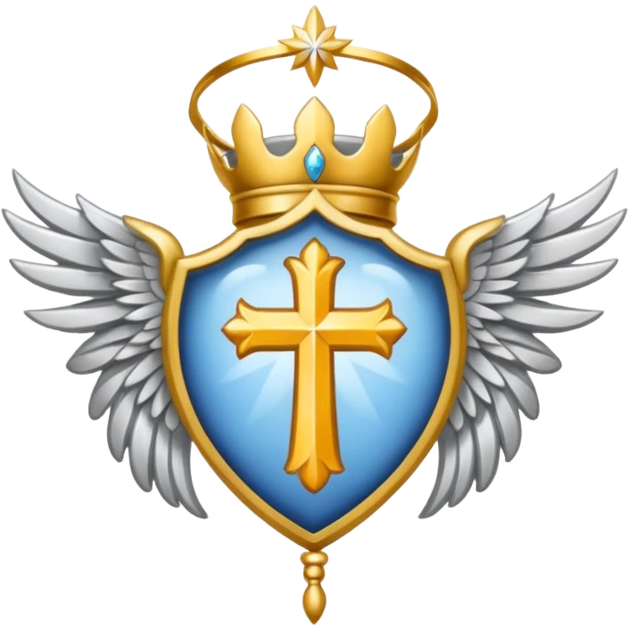 holy saint emblem with silver or white wings  emoji