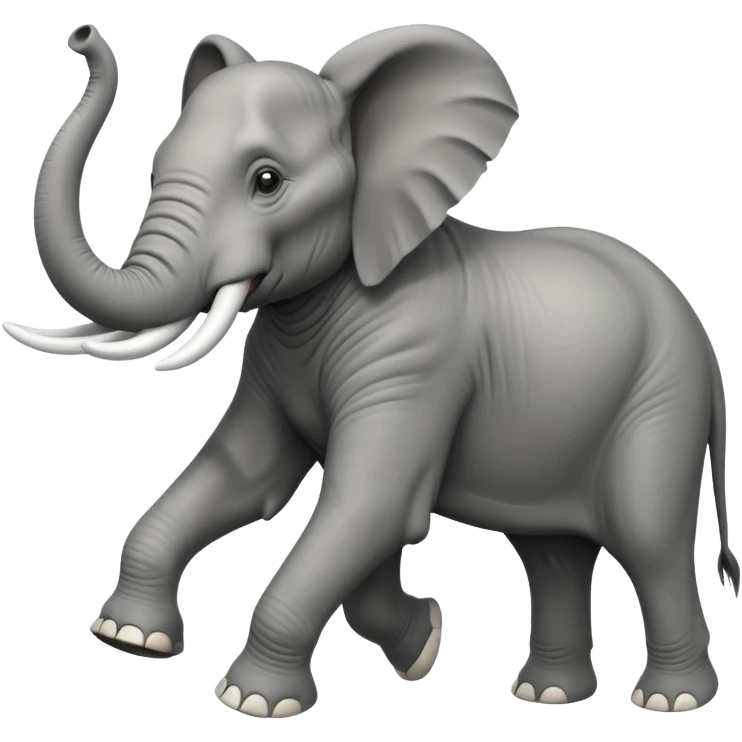 High resolution of a running elephant emoji