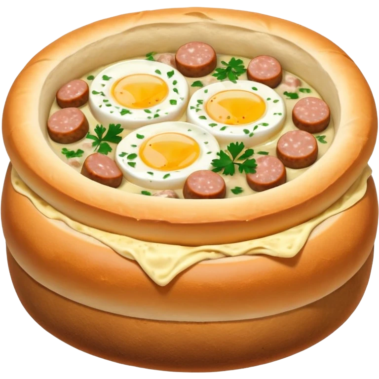 polish zurek soup inside of bread bowl emoji