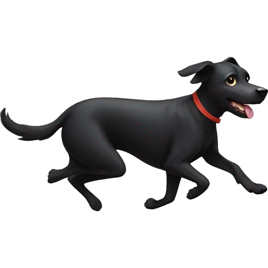 Black dog running emoji