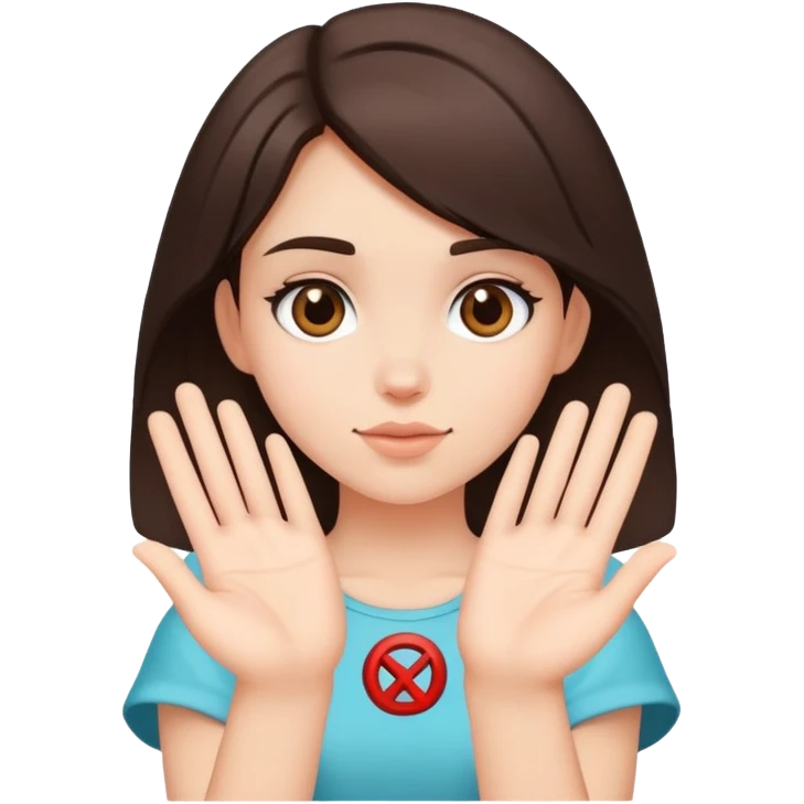 cute brunette girl with rock on symbol on hands emoji