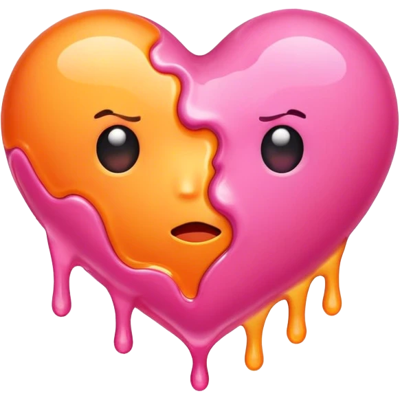 Melting heart pink and orange emoji