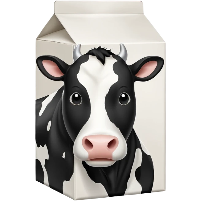 Milk Carton with black and white cow spots on it emoji