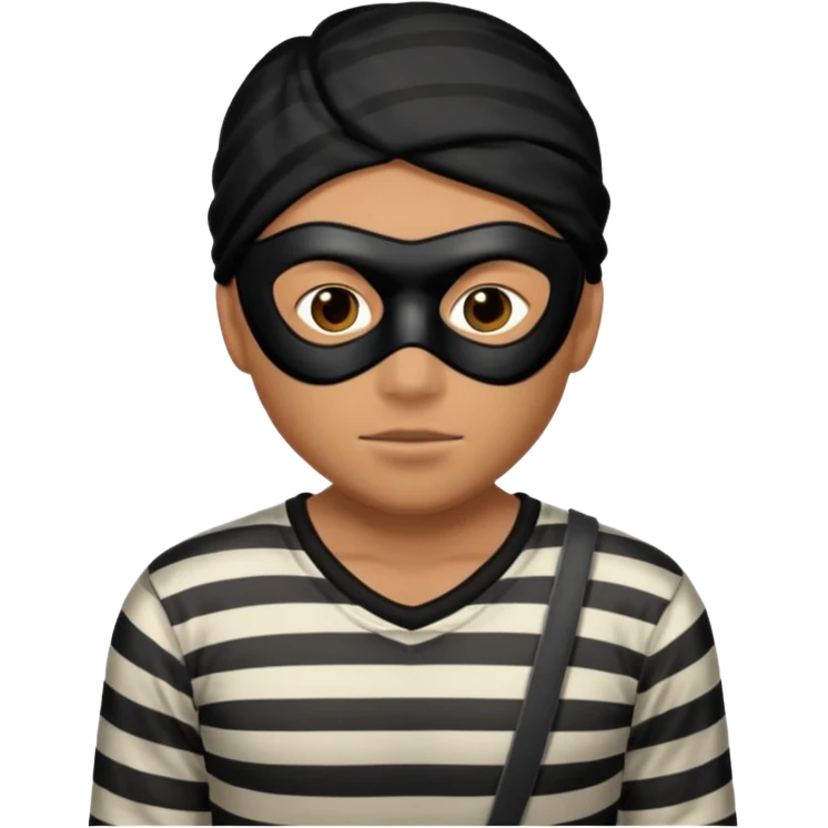 thief, with stripped shirt, facemask, thief mask. emoji
