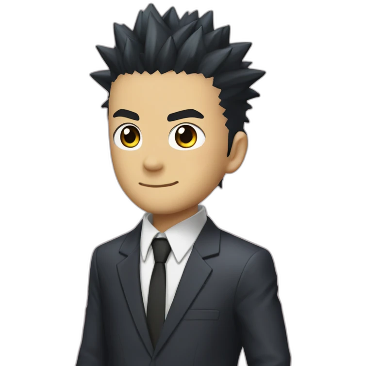 naruto spike hair with suit emoji