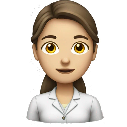 Female brown long hair teacher, white skin emoji