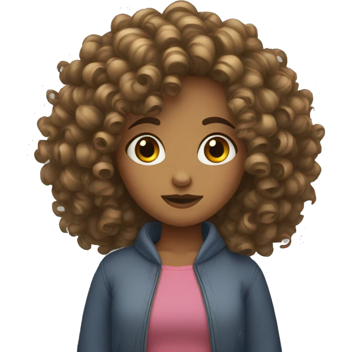 curly hair girl shrug emoji