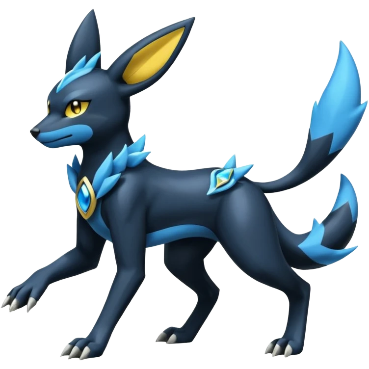 Umbreon-Lucario-Manectric-Zeraora-fusion, full body emoji