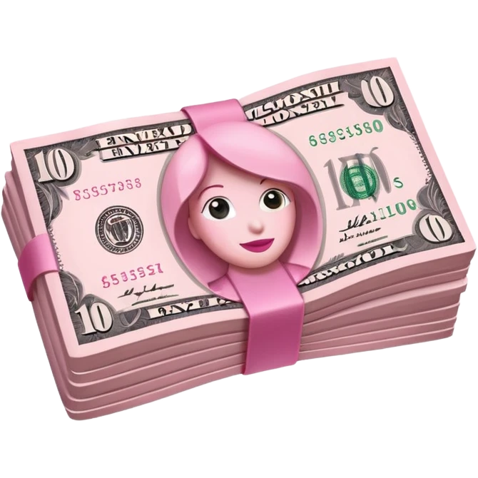 pink single money paper emoji