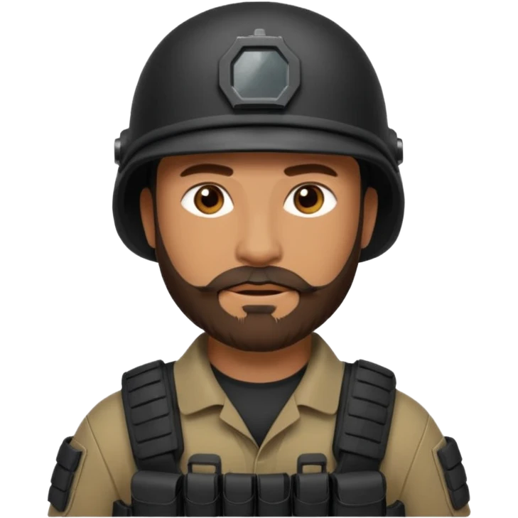 SWAT member with brown beard emoji