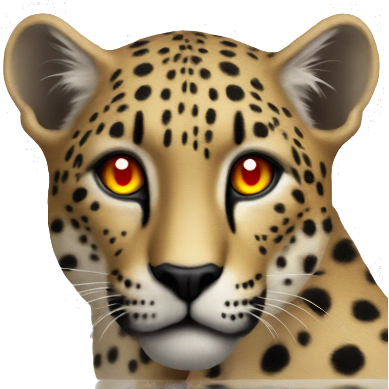 gepard side view with fire eyes emoji